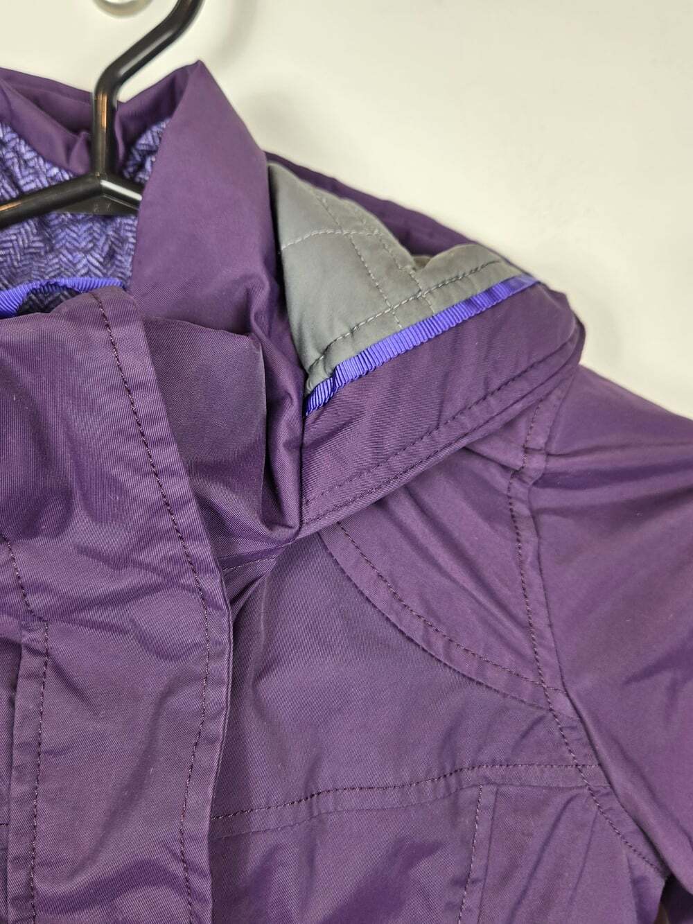 Iviva By Lululemon Girl 6 Purple Hooded winter Jacket Reflective Long Coat Parka - Picture 3 of 12